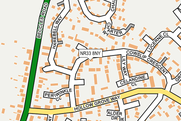 NR33 8NY map - OS OpenMap – Local (Ordnance Survey) NR33 8NY map - OS OpenMap – Local (Ordnance Survey)