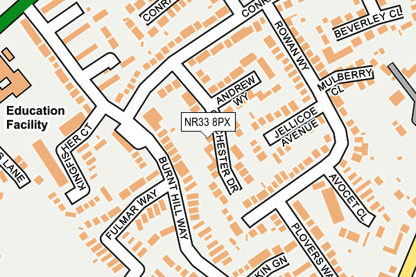 NR33 8PX map - OS OpenMap – Local (Ordnance Survey) NR33 8PX map - OS OpenMap – Local (Ordnance Survey)