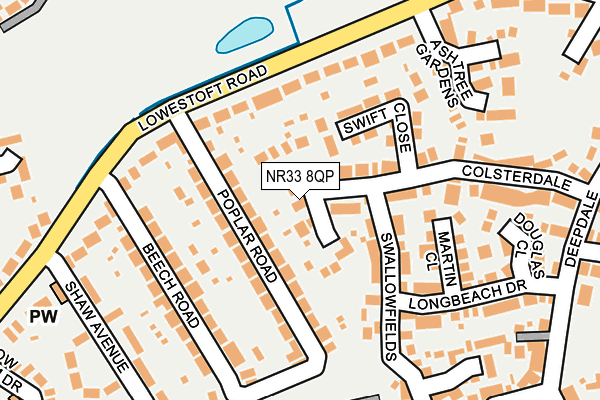 NR33 8QP map - OS OpenMap – Local (Ordnance Survey) NR33 8QP map - OS OpenMap – Local (Ordnance Survey)