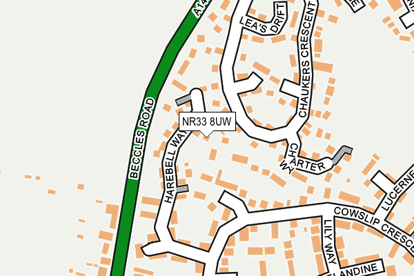 NR33 8UW map - OS OpenMap – Local (Ordnance Survey) NR33 8UW map - OS OpenMap – Local (Ordnance Survey)