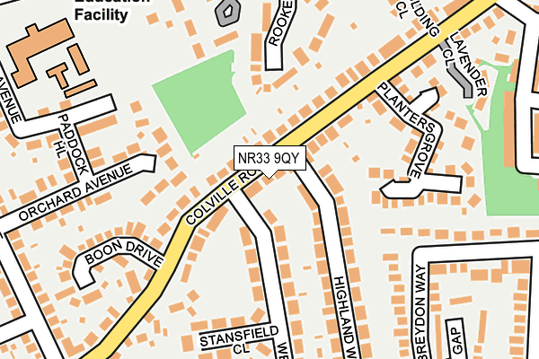 NR33 9QY map - OS OpenMap – Local (Ordnance Survey) NR33 9QY map - OS OpenMap – Local (Ordnance Survey)