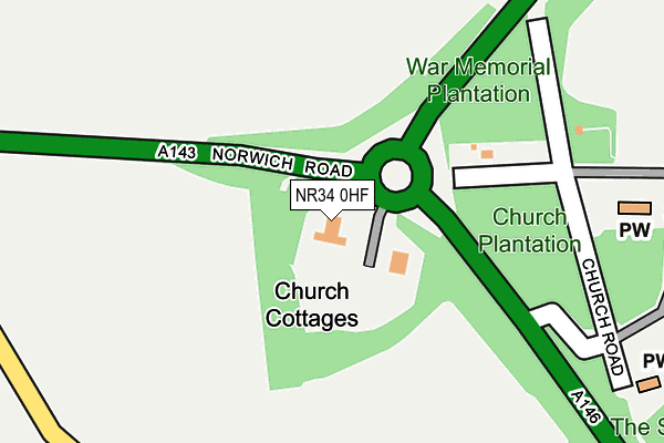 NR34 0HF map - OS OpenMap – Local (Ordnance Survey) NR34 0HF map - OS OpenMap – Local (Ordnance Survey)