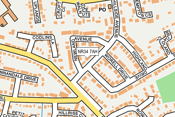 NR34 7AH map - OS OpenMap – Local (Ordnance Survey) NR34 7AH map - OS OpenMap – Local (Ordnance Survey)