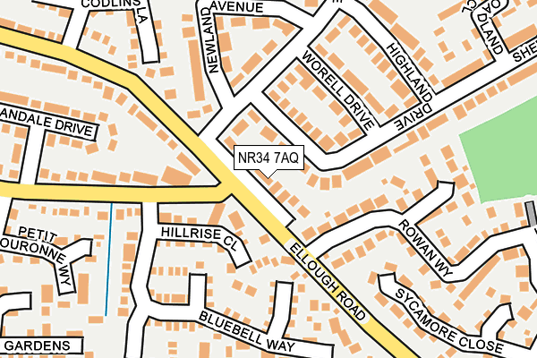 NR34 7AQ map - OS OpenMap – Local (Ordnance Survey) NR34 7AQ map - OS OpenMap – Local (Ordnance Survey)