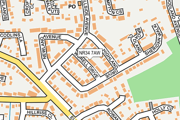 NR34 7AW map - OS OpenMap – Local (Ordnance Survey) NR34 7AW map - OS OpenMap – Local (Ordnance Survey)