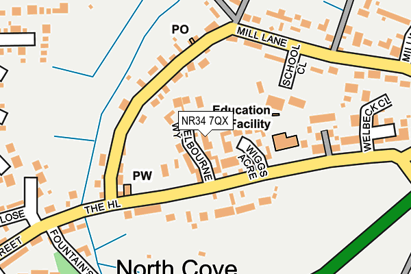 NR34 7QX map - OS OpenMap – Local (Ordnance Survey) NR34 7QX map - OS OpenMap – Local (Ordnance Survey)