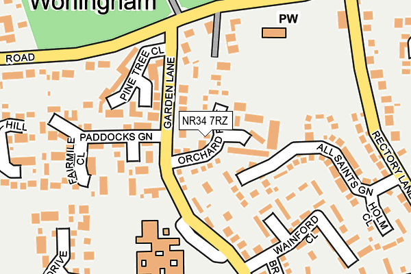 NR34 7RZ map - OS OpenMap – Local (Ordnance Survey) NR34 7RZ map - OS OpenMap – Local (Ordnance Survey)