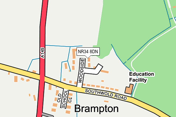 NR34 8DN map - OS OpenMap – Local (Ordnance Survey) NR34 8DN map - OS OpenMap – Local (Ordnance Survey)