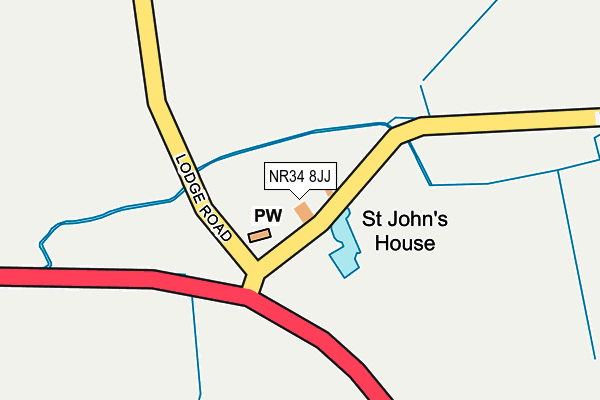 NR34 8JJ map - OS OpenMap – Local (Ordnance Survey) NR34 8JJ map - OS OpenMap – Local (Ordnance Survey)