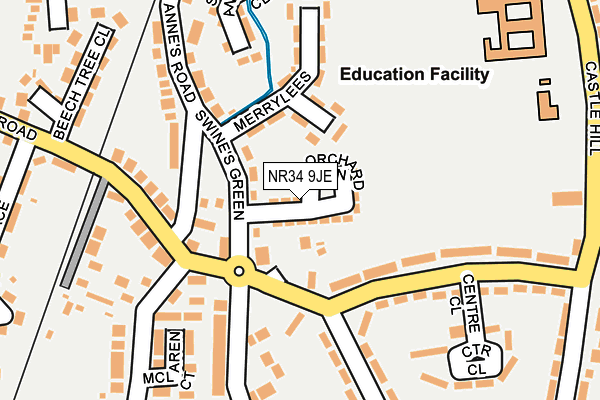 NR34 9JE map - OS OpenMap – Local (Ordnance Survey)