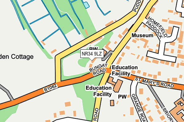 NR34 9LZ map - OS OpenMap – Local (Ordnance Survey) NR34 9LZ map - OS OpenMap – Local (Ordnance Survey)