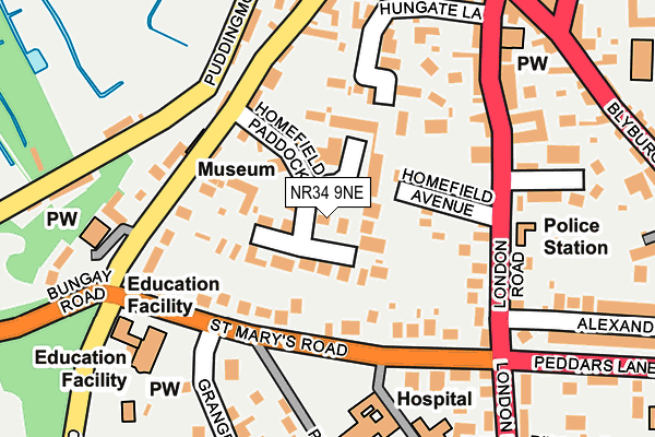NR34 9NE map - OS OpenMap – Local (Ordnance Survey) NR34 9NE map - OS OpenMap – Local (Ordnance Survey)