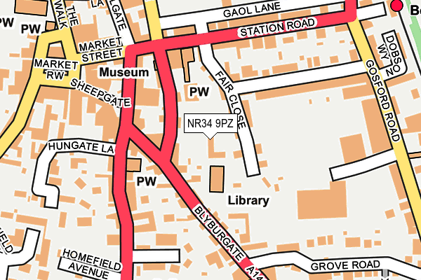 NR34 9PZ map - OS OpenMap – Local (Ordnance Survey) NR34 9PZ map - OS OpenMap – Local (Ordnance Survey)