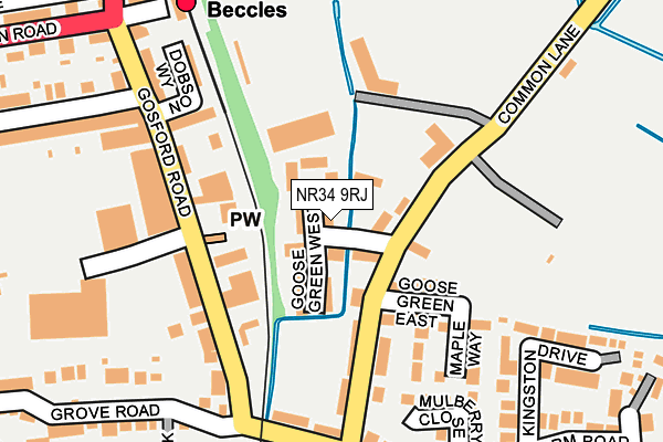 NR34 9RJ map - OS OpenMap – Local (Ordnance Survey)