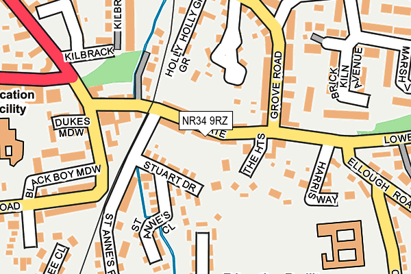 NR34 9RZ map - OS OpenMap – Local (Ordnance Survey) NR34 9RZ map - OS OpenMap – Local (Ordnance Survey)