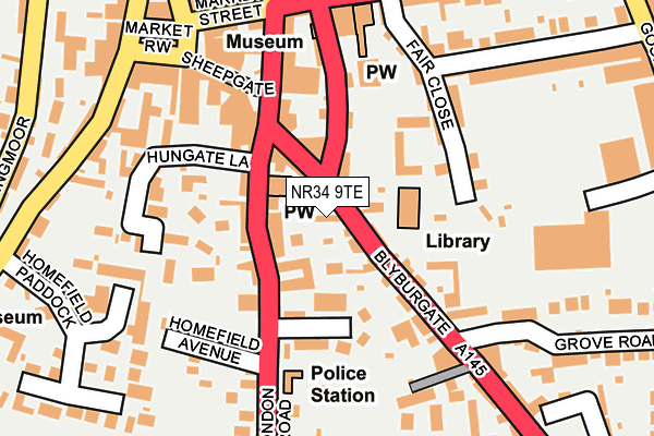 NR34 9TE map - OS OpenMap – Local (Ordnance Survey) NR34 9TE map - OS OpenMap – Local (Ordnance Survey)
