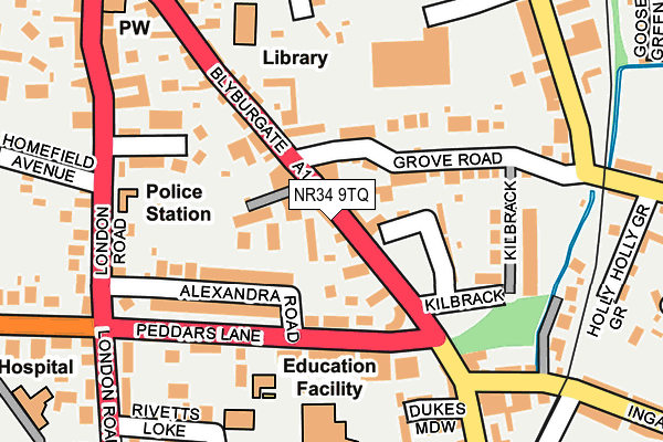 NR34 9TQ map - OS OpenMap – Local (Ordnance Survey) NR34 9TQ map - OS OpenMap – Local (Ordnance Survey)