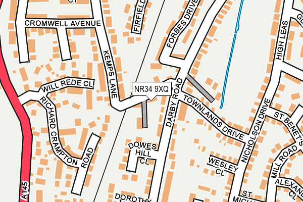 NR34 9XQ map - OS OpenMap – Local (Ordnance Survey) NR34 9XQ map - OS OpenMap – Local (Ordnance Survey)