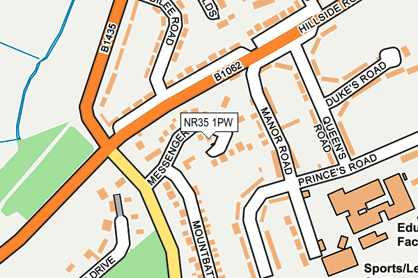 NR35 1PW map - OS OpenMap – Local (Ordnance Survey) NR35 1PW map - OS OpenMap – Local (Ordnance Survey)