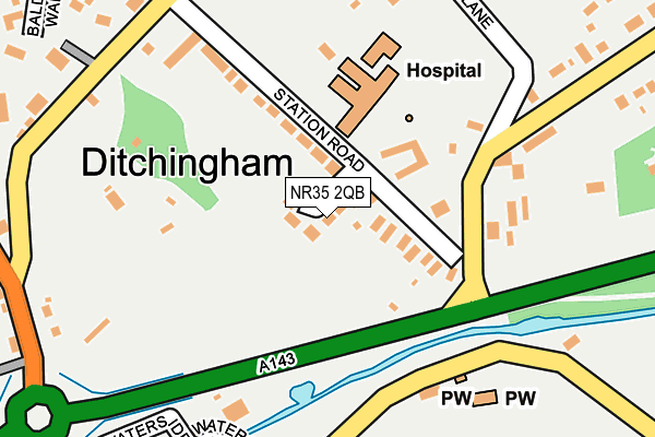 NR35 2QB map - OS OpenMap – Local (Ordnance Survey)