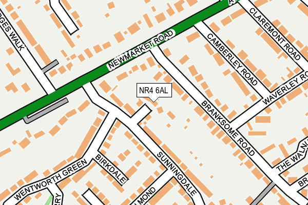 NR4 6AL map - OS OpenMap – Local (Ordnance Survey) NR4 6AL map - OS OpenMap – Local (Ordnance Survey)