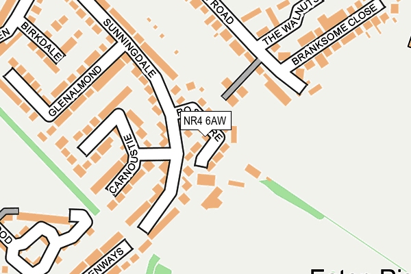 NR4 6AW map - OS OpenMap – Local (Ordnance Survey) NR4 6AW map - OS OpenMap – Local (Ordnance Survey)