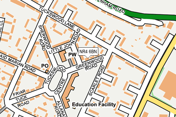 NR4 6BN map - OS OpenMap – Local (Ordnance Survey) NR4 6BN map - OS OpenMap – Local (Ordnance Survey)