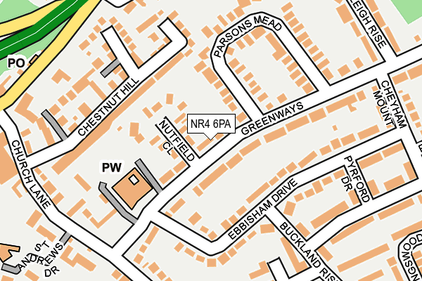 NR4 6PA map - OS OpenMap – Local (Ordnance Survey) NR4 6PA map - OS OpenMap – Local (Ordnance Survey)