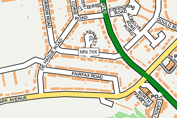 NR4 7HX map - OS OpenMap – Local (Ordnance Survey) NR4 7HX map - OS OpenMap – Local (Ordnance Survey)