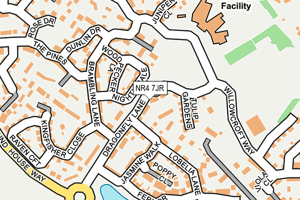 NR4 7JR map - OS OpenMap – Local (Ordnance Survey) NR4 7JR map - OS OpenMap – Local (Ordnance Survey)