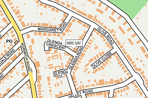 NR5 0AY map - OS OpenMap – Local (Ordnance Survey) NR5 0AY map - OS OpenMap – Local (Ordnance Survey)