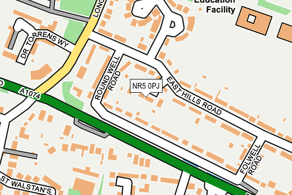 NR5 0PJ map - OS OpenMap – Local (Ordnance Survey) NR5 0PJ map - OS OpenMap – Local (Ordnance Survey)