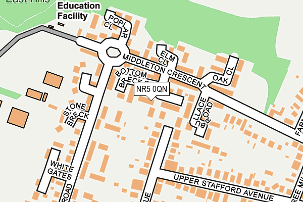 NR5 0QN map - OS OpenMap – Local (Ordnance Survey) NR5 0QN map - OS OpenMap – Local (Ordnance Survey)