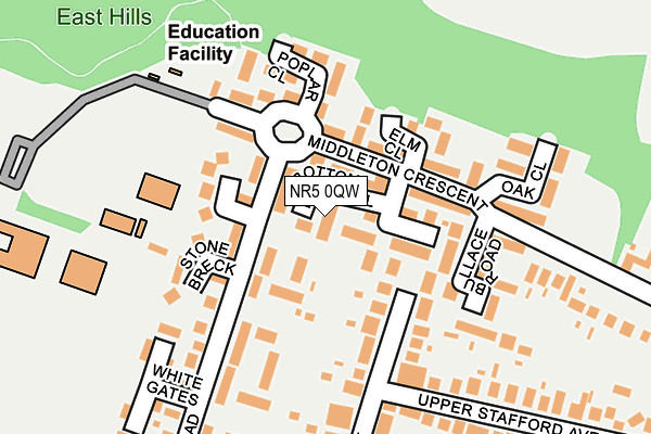 NR5 0QW map - OS OpenMap – Local (Ordnance Survey) NR5 0QW map - OS OpenMap – Local (Ordnance Survey)