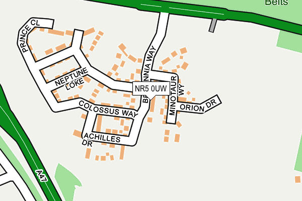 NR5 0UW map - OS OpenMap – Local (Ordnance Survey)