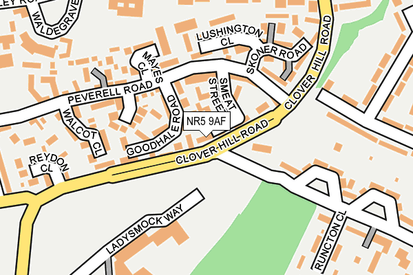 NR5 9AF map - OS OpenMap – Local (Ordnance Survey) NR5 9AF map - OS OpenMap – Local (Ordnance Survey)