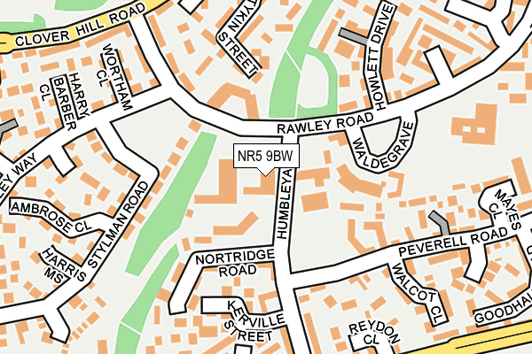 NR5 9BW map - OS OpenMap – Local (Ordnance Survey) NR5 9BW map - OS OpenMap – Local (Ordnance Survey)