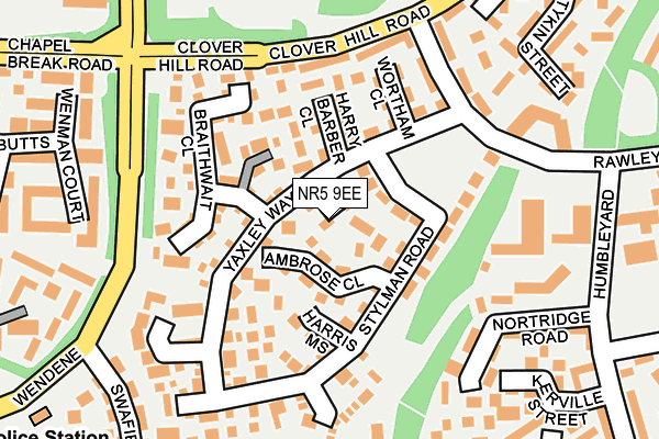 NR5 9EE map - OS OpenMap – Local (Ordnance Survey) NR5 9EE map - OS OpenMap – Local (Ordnance Survey)