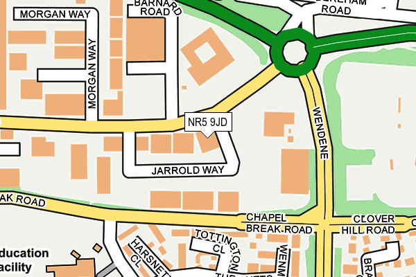 NR5 9JD map - OS OpenMap – Local (Ordnance Survey) NR5 9JD map - OS OpenMap – Local (Ordnance Survey)
