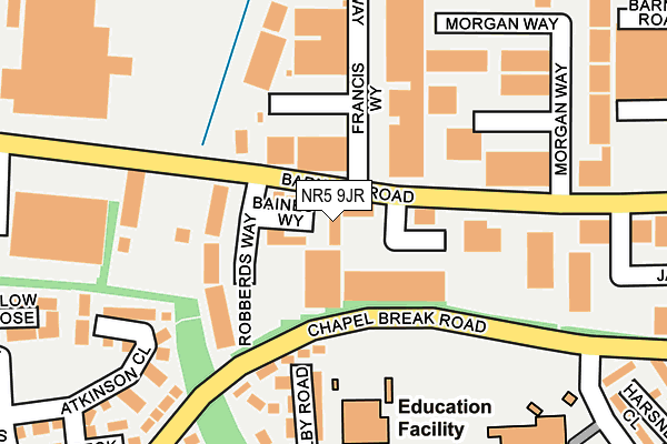 NR5 9JR map - OS OpenMap – Local (Ordnance Survey) NR5 9JR map - OS OpenMap – Local (Ordnance Survey)