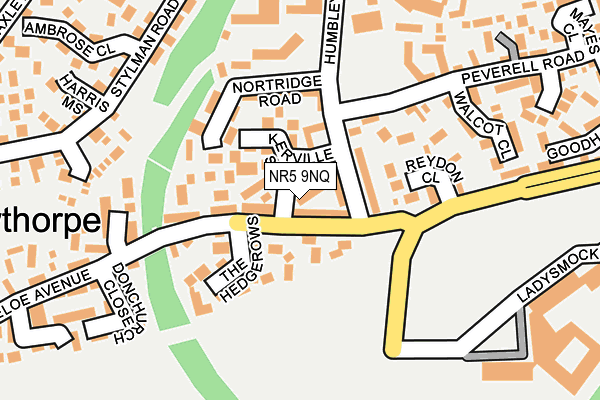 NR5 9NQ map - OS OpenMap – Local (Ordnance Survey) NR5 9NQ map - OS OpenMap – Local (Ordnance Survey)