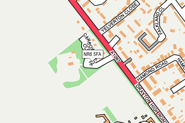 NR6 5FA map - OS OpenMap – Local (Ordnance Survey) NR6 5FA map - OS OpenMap – Local (Ordnance Survey)