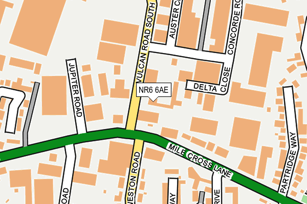 NR6 6AE map - OS OpenMap – Local (Ordnance Survey) NR6 6AE map - OS OpenMap – Local (Ordnance Survey)