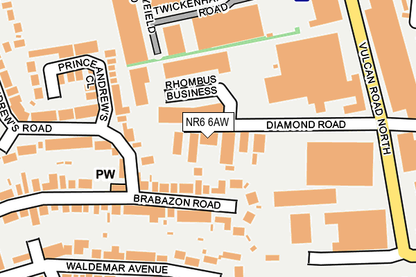 NR6 6AW map - OS OpenMap – Local (Ordnance Survey) NR6 6AW map - OS OpenMap – Local (Ordnance Survey)