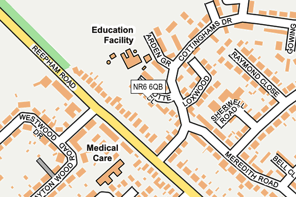 NR6 6QB map - OS OpenMap – Local (Ordnance Survey) NR6 6QB map - OS OpenMap – Local (Ordnance Survey)