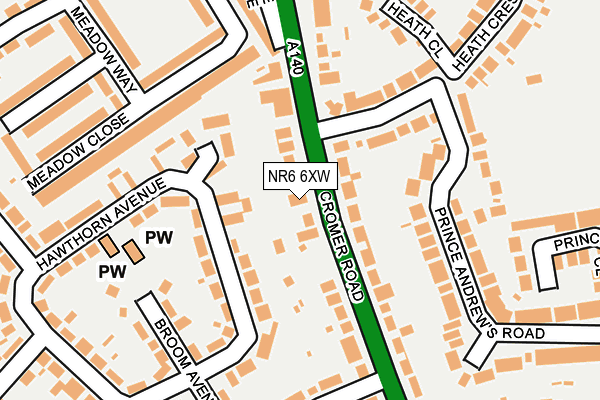 NR6 6XW map - OS OpenMap – Local (Ordnance Survey) NR6 6XW map - OS OpenMap – Local (Ordnance Survey)