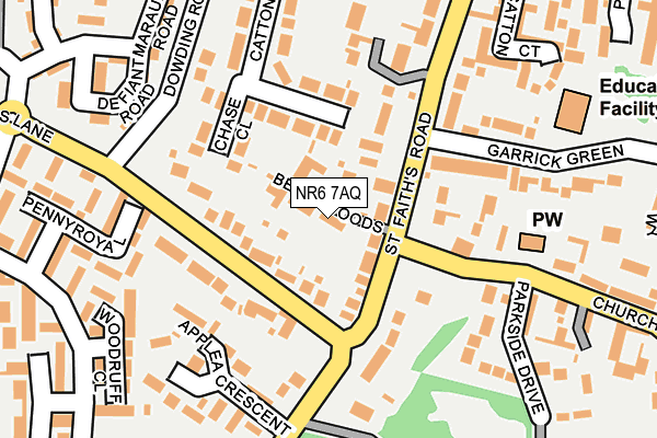 NR6 7AQ map - OS OpenMap – Local (Ordnance Survey) NR6 7AQ map - OS OpenMap – Local (Ordnance Survey)