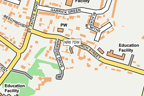 NR6 7DW map - OS OpenMap – Local (Ordnance Survey) NR6 7DW map - OS OpenMap – Local (Ordnance Survey)