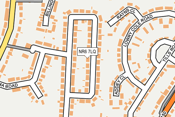 NR6 7LQ map - OS OpenMap – Local (Ordnance Survey) NR6 7LQ map - OS OpenMap – Local (Ordnance Survey)