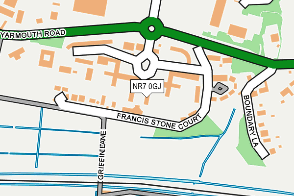 NR7 0GJ map - OS OpenMap – Local (Ordnance Survey) NR7 0GJ map - OS OpenMap – Local (Ordnance Survey)